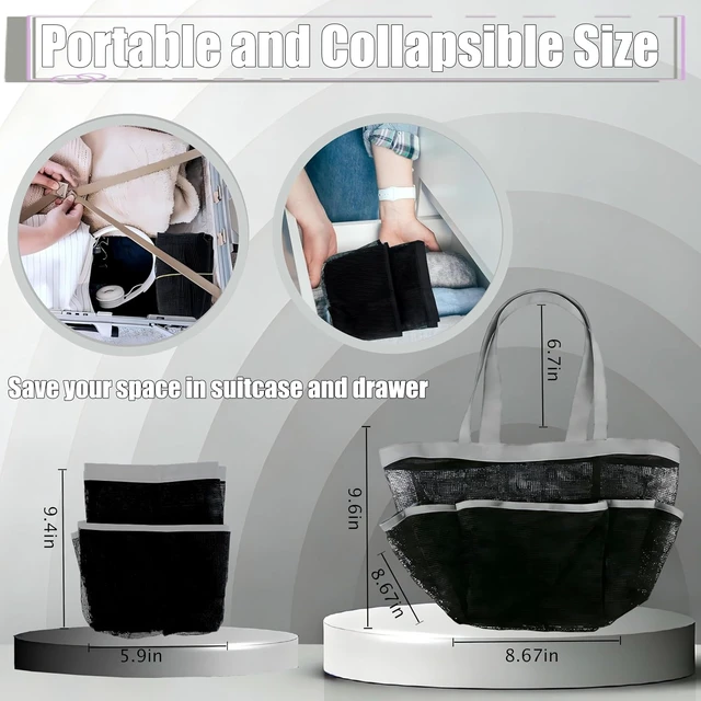 Alt view image 4 of 7 - Portable Mesh Shower Organizer Bag for Dorms and Camping
