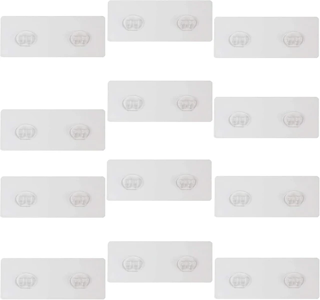 Alt view image 2 of 7 - Adhesive Shower Caddy Replacement Stickers Strong Suction Hooks Transparent Wall Mounted Corner Shelf Basket Strips for Bathroom Storage