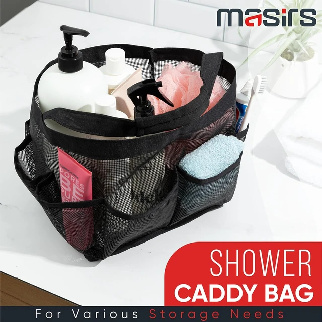 Alt view image 3 of 7 - Gym & Dorm Essentials, Portable Mesh Shower Caddy - Collapsible 9-Pocket Bathroom Organizer Tote Bag for Travel