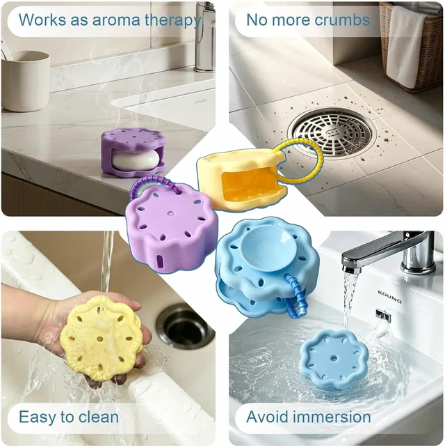 Alt view image 6 of 7 - Shower Steamer Holder with Adjustable Strap and Suction Tray