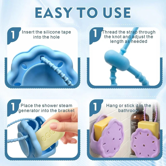 Alt view image 4 of 7 - Shower Steamer Holder with Adjustable Strap and Suction Tray