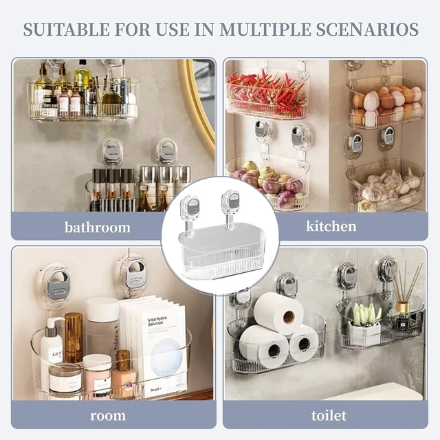 Alt view image 5 of 6 - Tool-Free Wall Mounted Organizer with Wave-Grip Suction Cups