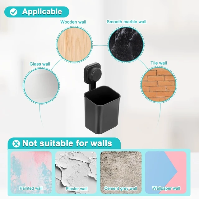 Alt view image 6 of 7 - Toothpaste and Razors, Holds Toothbrushes, Wall Mounted Suction Cup Shower Caddy Organizer for Bathroom & Kitchen