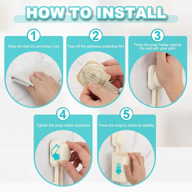 Alt view image 5 of 7 - Toothpaste and Razors, Holds Toothbrushes, Wall Mounted Suction Cup Shower Caddy Organizer for Bathroom & Kitchen
