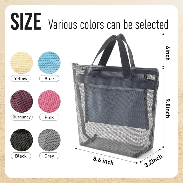 Alt view image 2 of 6 - Toiletry Essentials for Travel Camping Dorm Gym, Portable Quick-Dry Bath Organizer Bag with Zipper, Mesh Hanging Shower Caddy