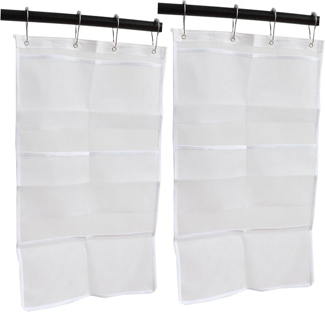 Main image of Door or Wardrobe Mountable, Quick-Dry Hanging Shower Caddy for Shampoo and Soap, 2-Pack Nylon Mesh Bathroom Toiletry Organizer with 6 Pockets & Hooks
