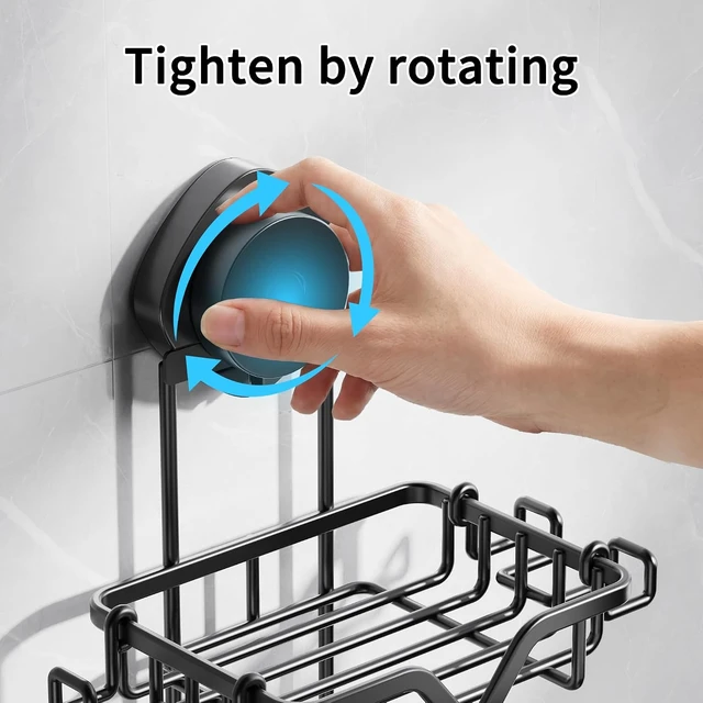 Alt view image 4 of 7 - Stainless Steel Construction, Double Tier Soap Holder with Suction Mount and Razor Organizer