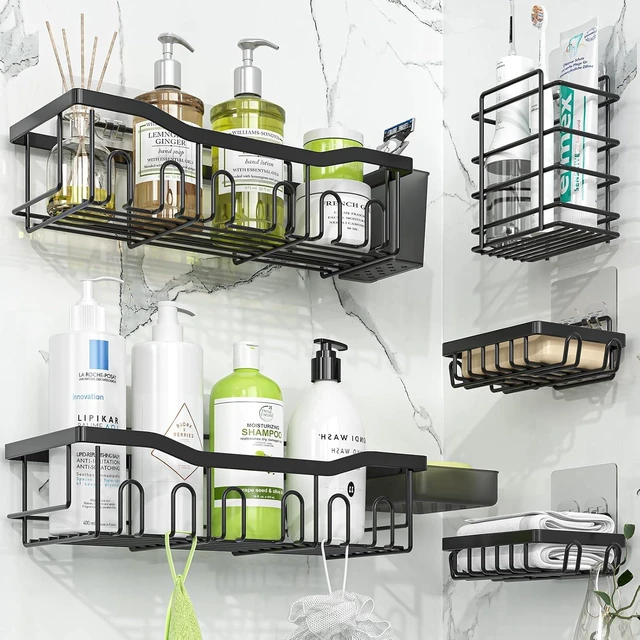 Main image of High Capacity Shower Organizers, Modern Self-Adhesive Bathroom Storage Racks