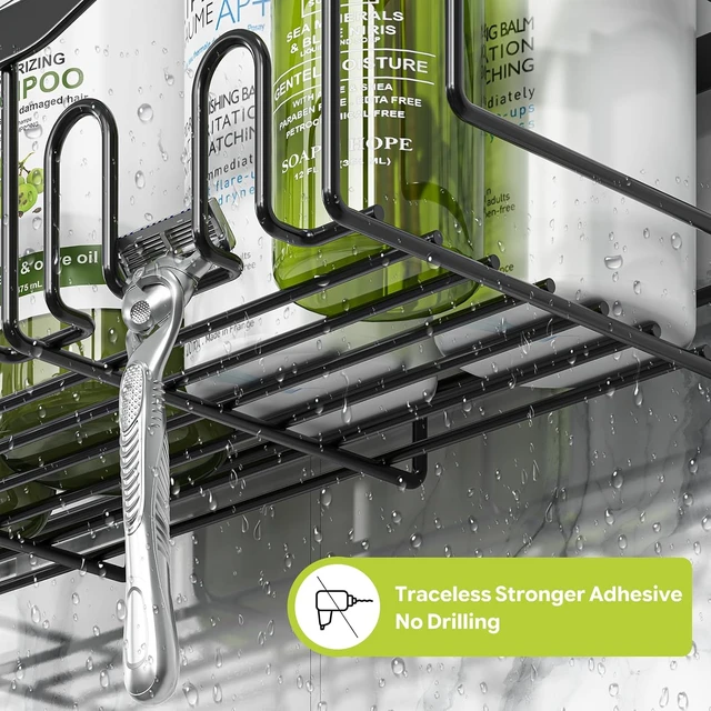Alt view image 3 of 7 - High Capacity Shower Organizers, Modern Self-Adhesive Bathroom Storage Racks