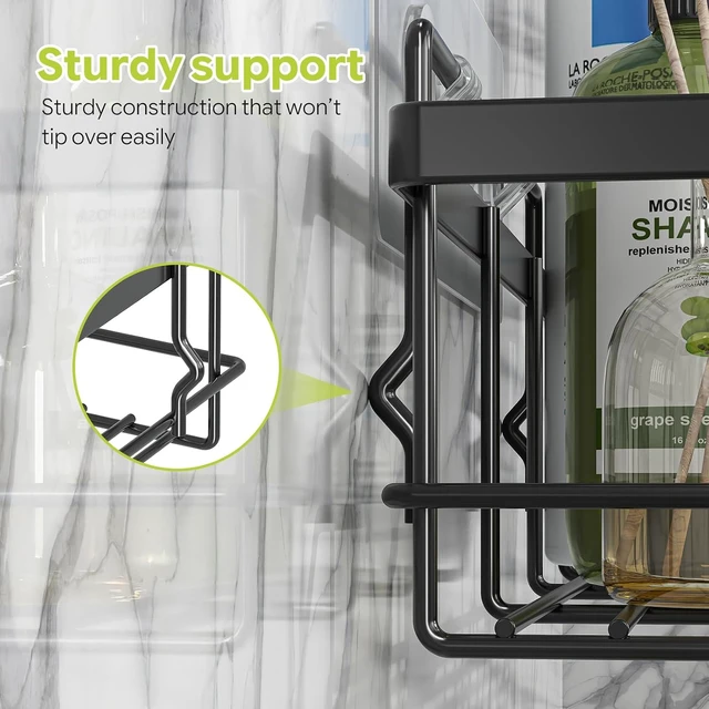Alt view image 6 of 7 - High Capacity Shower Organizers, Modern Self-Adhesive Bathroom Storage Racks