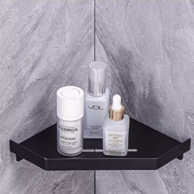 Alt view image 3 of 4 - No-Drill Stainless Steel Corner Shower Organizer Wall Mounted