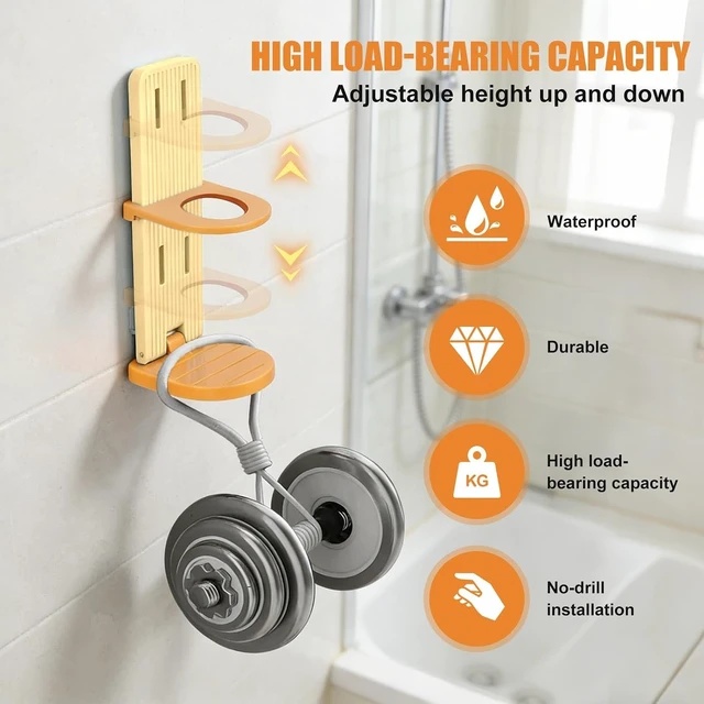 Alt view image 5 of 7 - Space-Saving Adjustable Caddy, Extendable & Collapsible Bathroom Storage Rack for Shampoo and Body Wash Bottles, No-Drill Wall-Mounted Shower Organizer