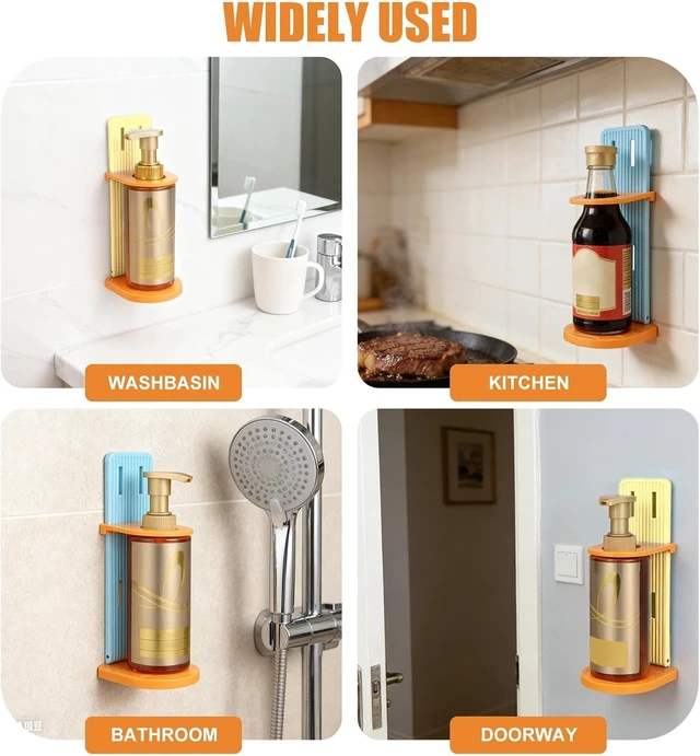 Alt view image 7 of 7 - Space-Saving Adjustable Caddy, Extendable & Collapsible Bathroom Storage Rack for Shampoo and Body Wash Bottles, No-Drill Wall-Mounted Shower Organizer