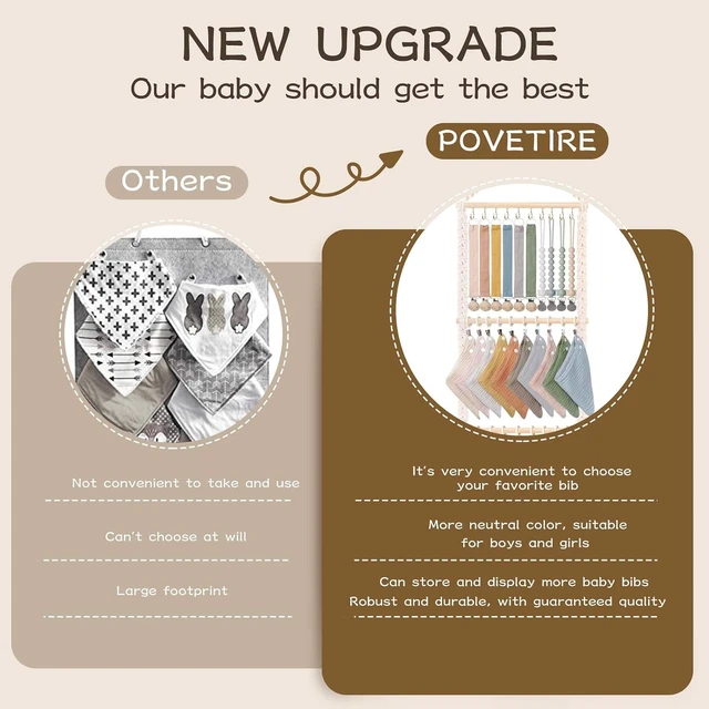 Alt view image 4 of 7 - Infant Pacifier Retainer Bib & Burp Cloth Storage Organizer