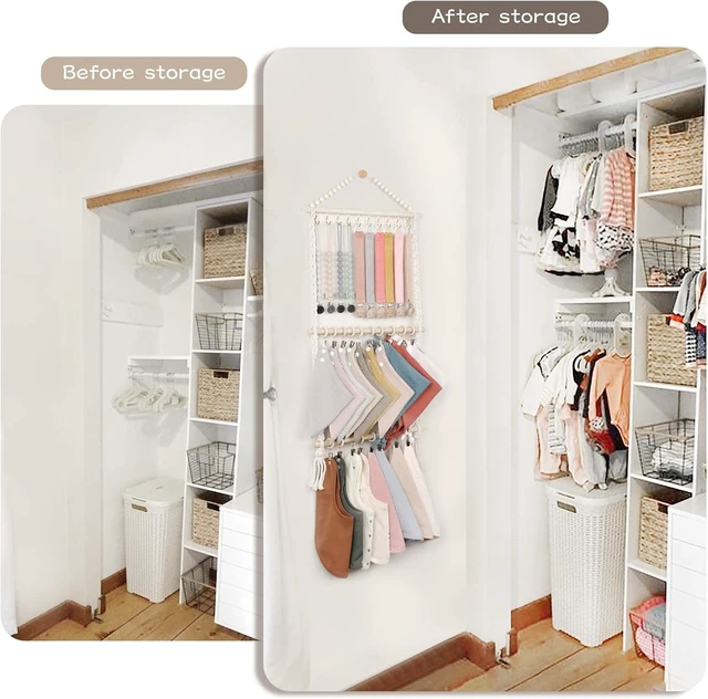 Alt view image 7 of 7 - Infant Pacifier Retainer Bib & Burp Cloth Storage Organizer