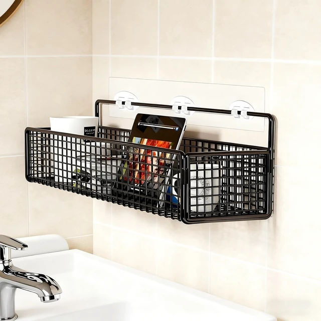 Alt view image 2 of 7 - Heavy-Duty Transparent Mounting for Kitchen & Bathroom Storage, Strong Adhesive Wall Hooks - No Drilling