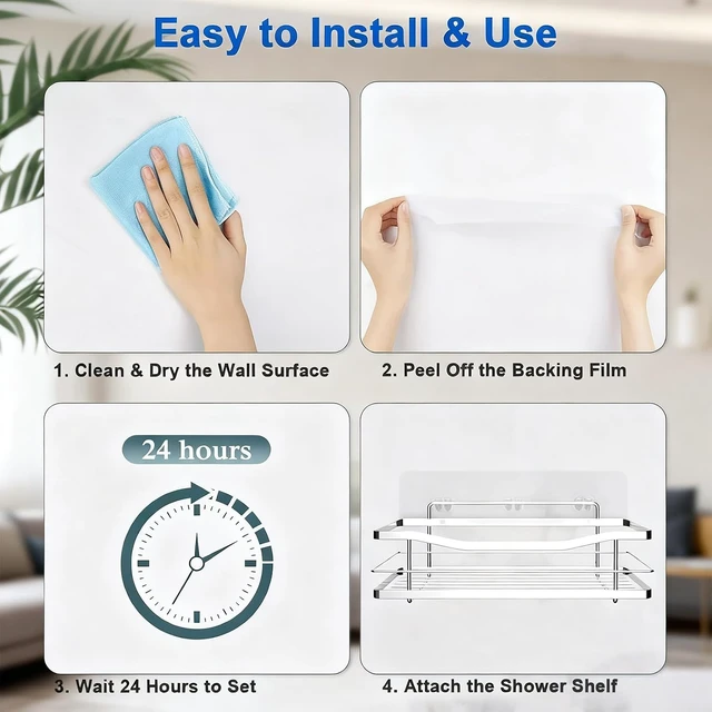 Alt view image 5 of 7 - Heavy-Duty Transparent Mounting for Kitchen & Bathroom Storage, Strong Adhesive Wall Hooks - No Drilling