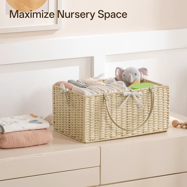 Alt view image 5 of 6 - Woven Rope Storage Baskets, Infant Diaper Caddy Organizer