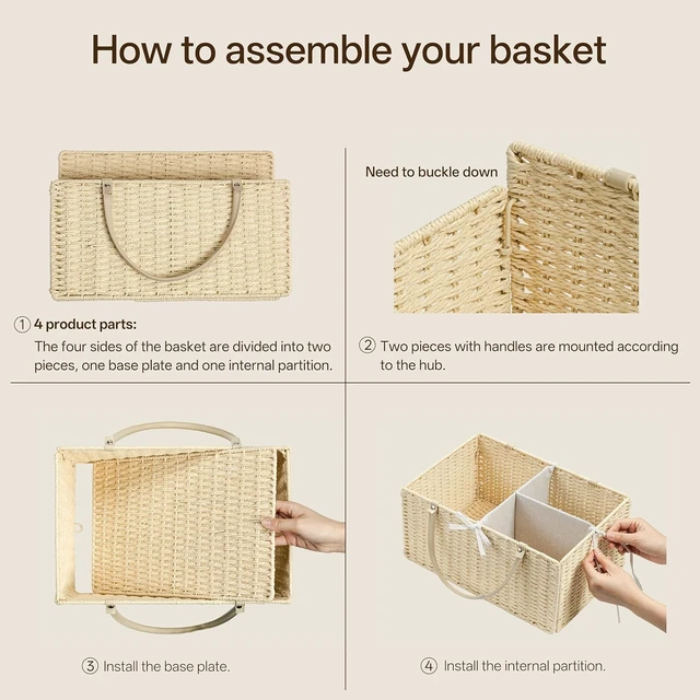 Alt view image 6 of 6 - Woven Rope Storage Baskets, Infant Diaper Caddy Organizer
