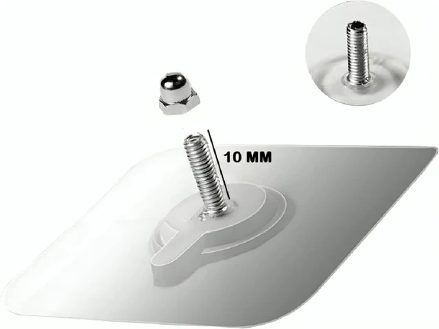 Alt view image 3 of 7 - Strong Transparent Wall Hooks, No-Drill Waterproof Adhesive Mounting Pads for Bathroom Shelves & Racks