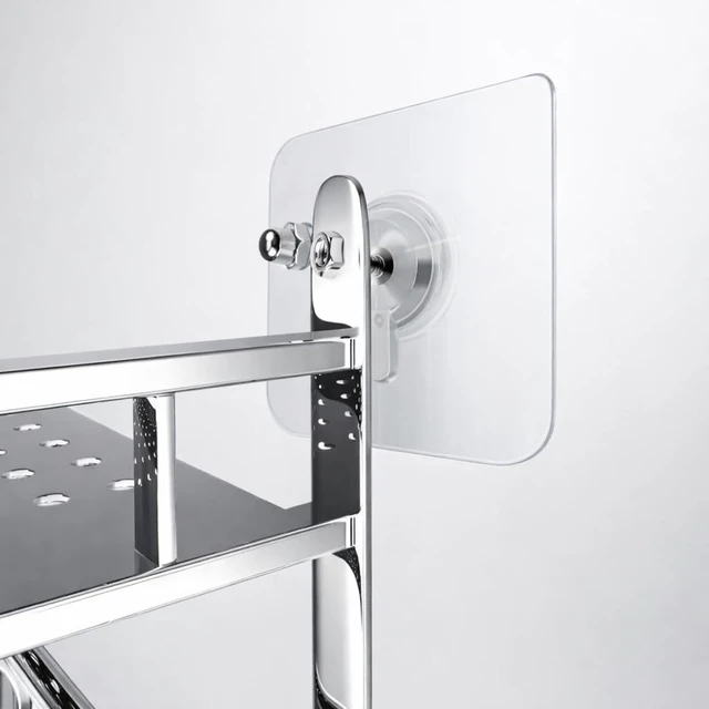 Alt view image 4 of 7 - Strong Transparent Wall Hooks, No-Drill Waterproof Adhesive Mounting Pads for Bathroom Shelves & Racks