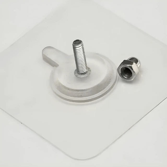 Alt view image 6 of 7 - Strong Transparent Wall Hooks, No-Drill Waterproof Adhesive Mounting Pads for Bathroom Shelves & Racks