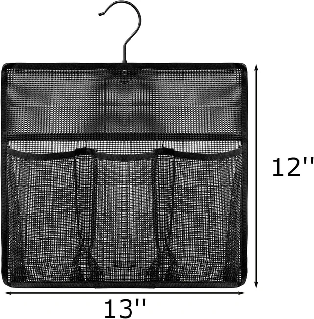 Alt view image 2 of 7 - Gym & Travel, Dorm, Portable Organizer for RV, Quick Dry Bathroom Storage Bag for Toiletries, Mesh Shower Caddy with Rotating Metal Hanger
