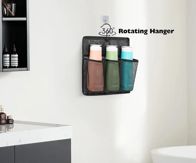 Alt view image 6 of 7 - Gym & Travel, Dorm, Portable Organizer for RV, Quick Dry Bathroom Storage Bag for Toiletries, Mesh Shower Caddy with Rotating Metal Hanger
