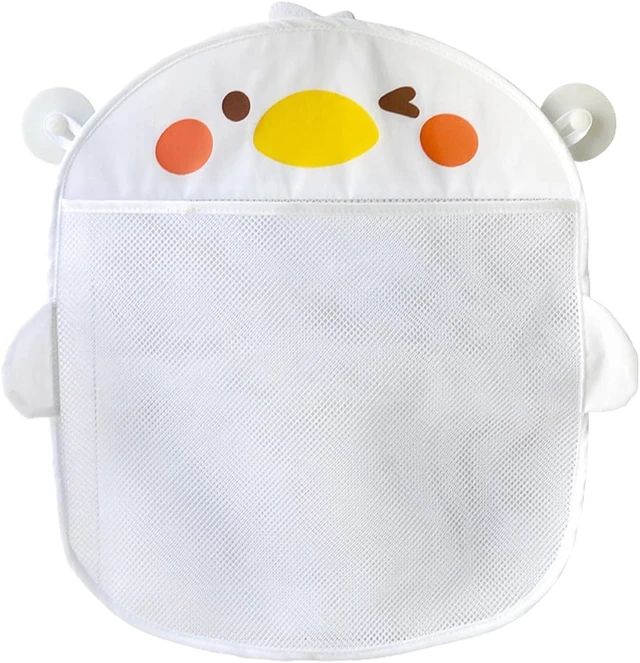 Main image of Adorable Mesh Bathroom Toy Storage Bag with Double Suction Cups Hanging Tub Organizer