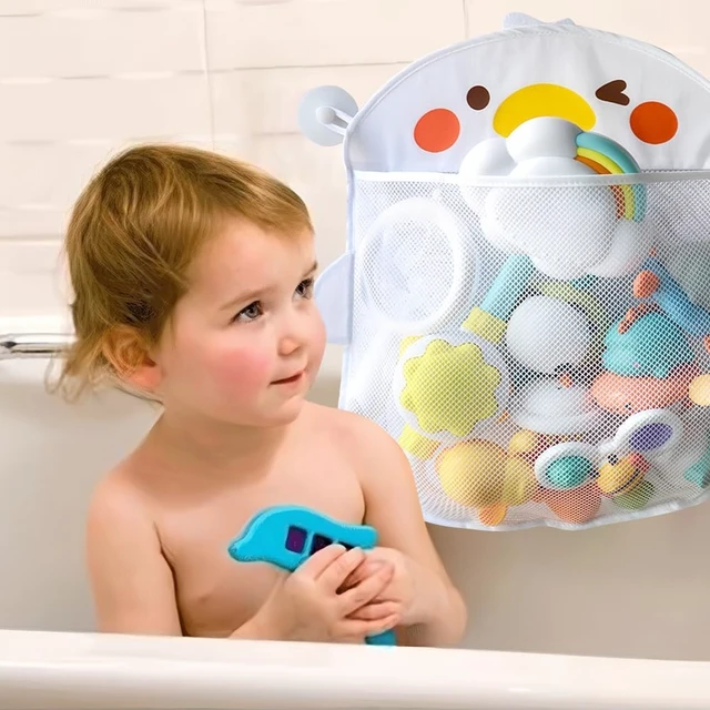 Alt view image 5 of 7 - Adorable Mesh Bathroom Toy Storage Bag with Double Suction Cups Hanging Tub Organizer