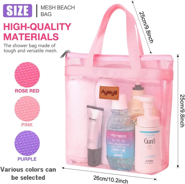 Alt view image 2 of 7 - Quick-Dry Hanging Toiletry Organizer for Travel Gym Beach Dorm Use, 3 Pack Portable Mesh Shower Caddy