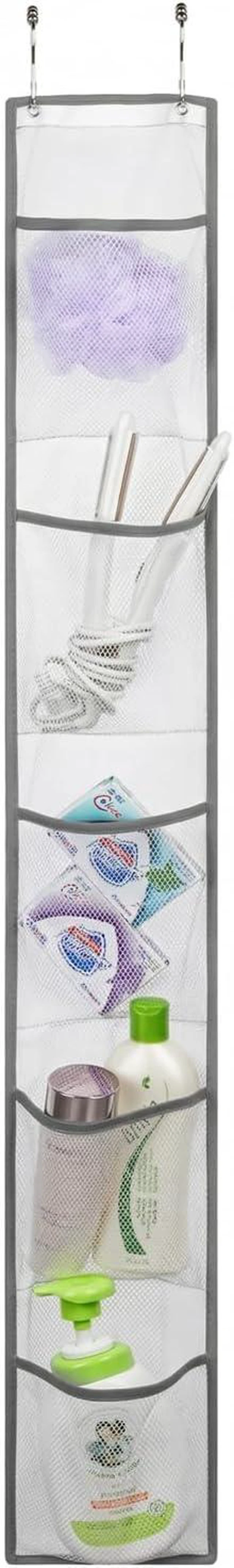 Main image of Bathroom Closet Pantry Organizer, Hanging Shower Caddy with Mesh Pockets