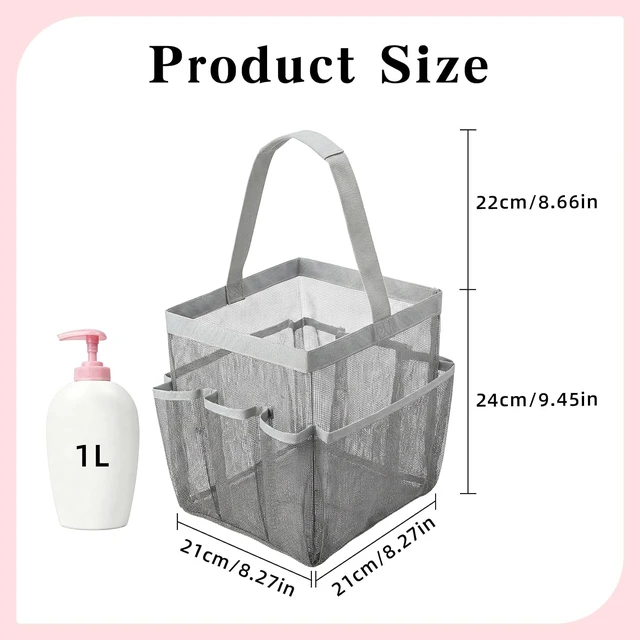 Alt view image 2 of 7 - Beach & Camping, Gym, Large Capacity Toiletry Organizer with Handle for Dorm, Hanging Mesh Shower Basket