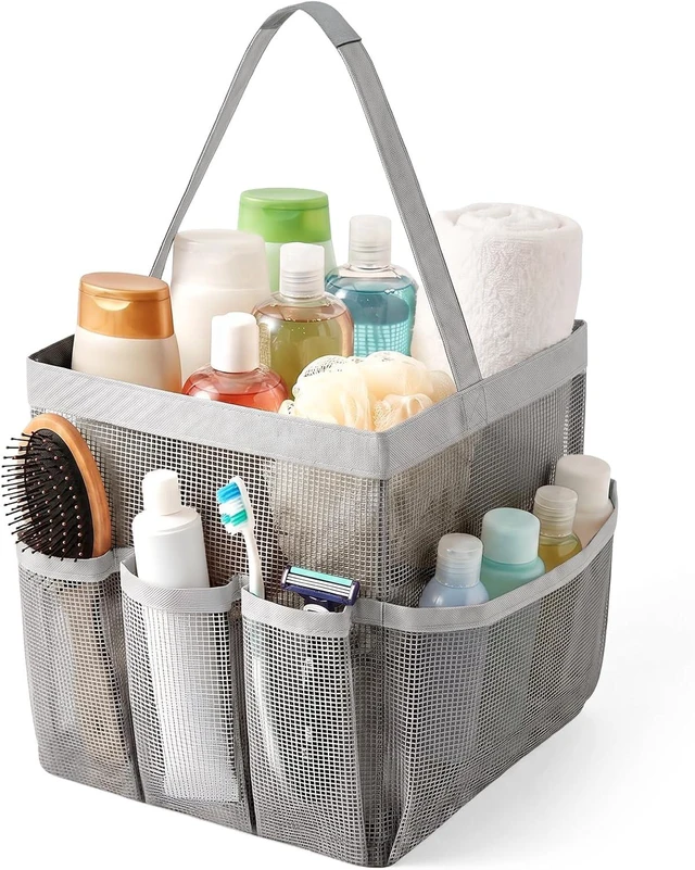 Main image of Beach & Camping, Gym, Large Capacity Toiletry Organizer with Handle for Dorm, Hanging Mesh Shower Basket