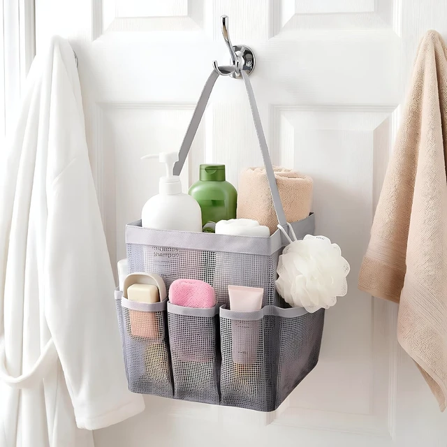 Alt view image 6 of 7 - Beach & Camping, Gym, Large Capacity Toiletry Organizer with Handle for Dorm, Hanging Mesh Shower Basket