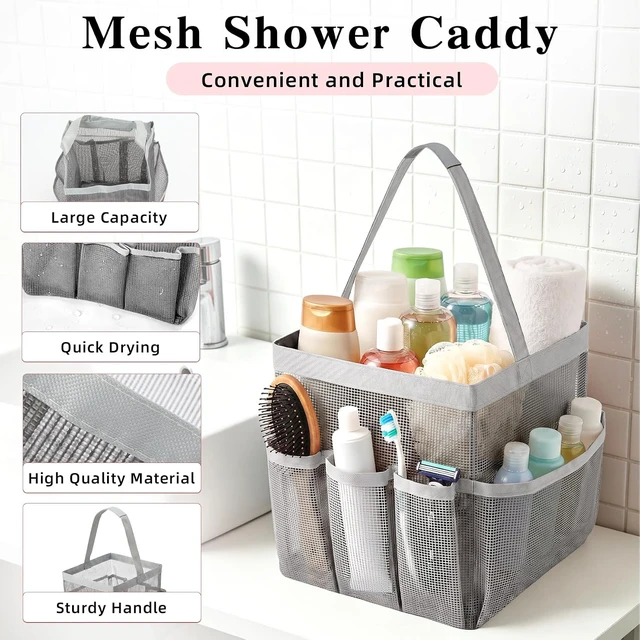 Alt view image 4 of 7 - Beach & Camping, Gym, Large Capacity Toiletry Organizer with Handle for Dorm, Hanging Mesh Shower Basket