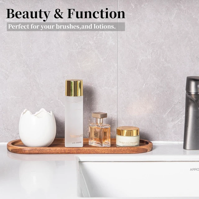 Alt view image 4 of 7 - and Makeup Storage, Shower, Toilet, Wooden Vanity & Bathroom Tray - Multi-Purpose Countertop Organizer for Kitchen Sink