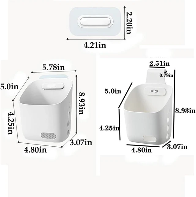 Alt view image 2 of 7 - Plastic Hanging Kitchen Storage Organizer with Detachable Hook for Door Cabinet or Railing
