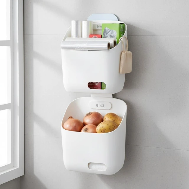Alt view image 7 of 7 - Plastic Hanging Kitchen Storage Organizer with Detachable Hook for Door Cabinet or Railing