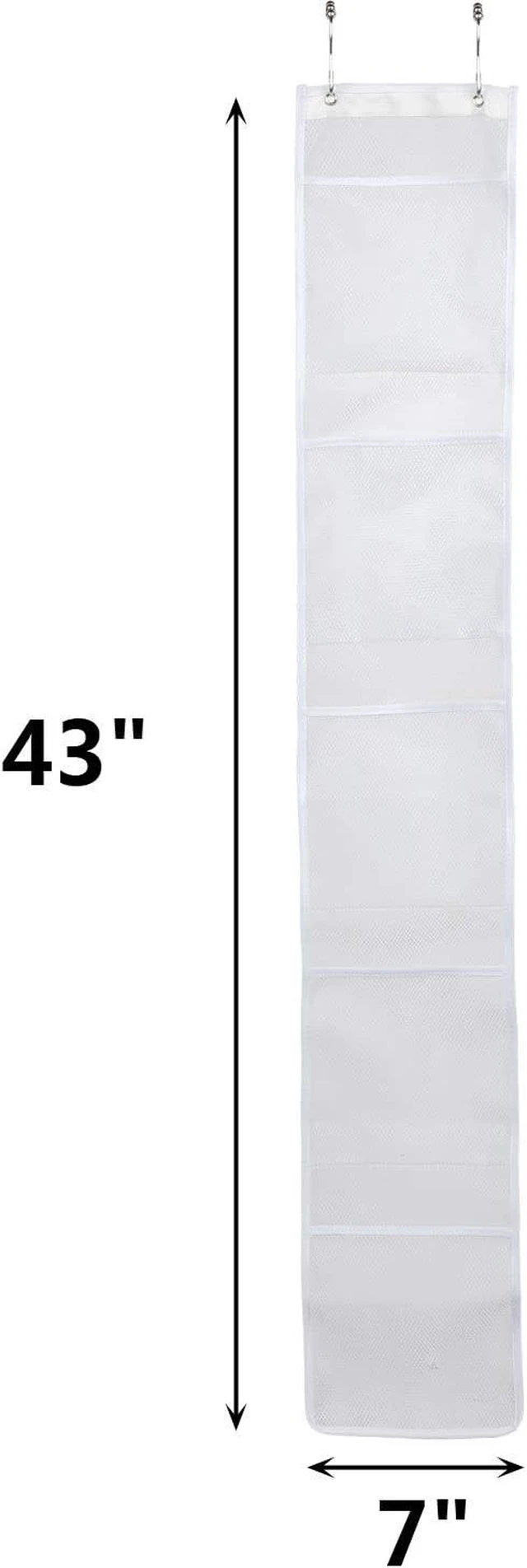 Alt view image 3 of 7 - Mesh Hanging Shower Caddy with Storage Pockets for Bathroom Closet Pantry Organization