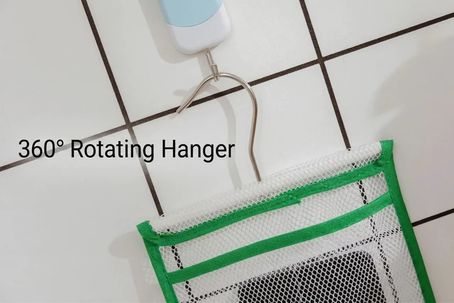 Alt view image 6 of 7 - Mesh Hanging Shower Caddy with Storage Pockets for Bathroom Closet Pantry Organization
