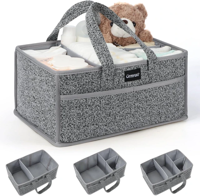 Main image of Ideal Baby Shower Gift & Travel Accessory, Portable Diaper Caddy Organizer with Handle - Large Nursery Storage Basket for Newborn Essentials