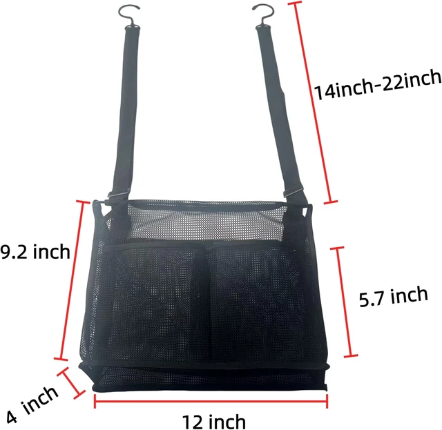 Alt view image 2 of 5 - Dorm Bathroom Shower Organizer Mesh Bag with Hanging Hooks