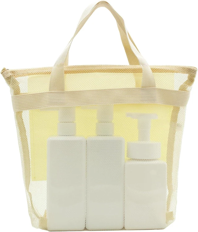 Main image of Toiletry Essentials for Travel Camping Dorm Gym, Portable Quick-Dry Bath Organizer Bag with Zipper, Mesh Hanging Shower Caddy