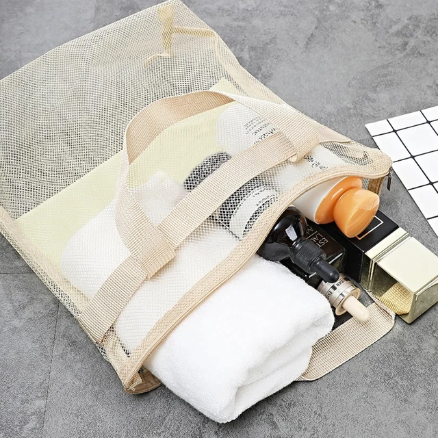 Alt view image 4 of 6 - Toiletry Essentials for Travel Camping Dorm Gym, Portable Quick-Dry Bath Organizer Bag with Zipper, Mesh Hanging Shower Caddy