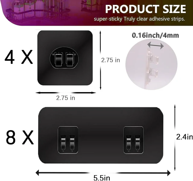Alt view image 2 of 7 - Modern Design, No Drill Installation, Waterproof Rustproof Bath Organizer, Adhesive Shower Caddy with Hooks
