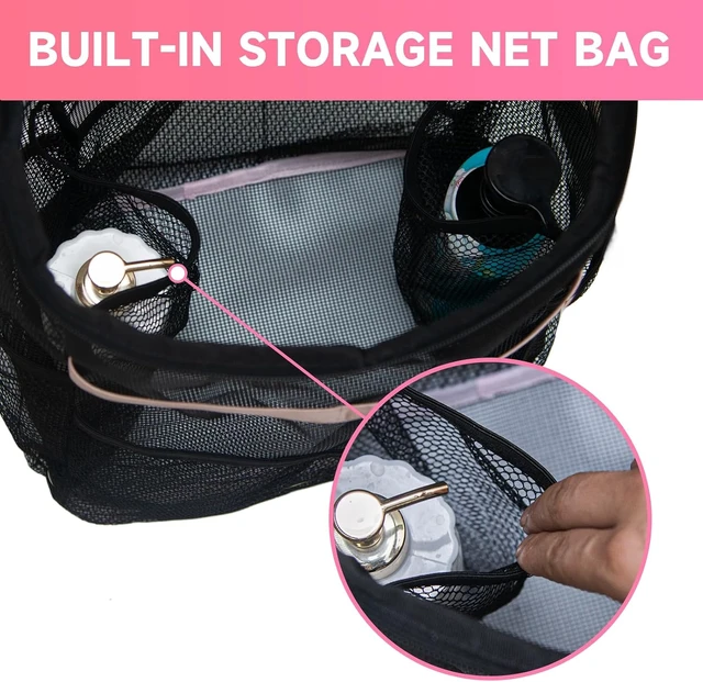 Alt view image 4 of 7 - Travel & Summer Camp, Gym, Quick-Dry College Dorm Toiletry Organizer for Women, Mesh Shower Caddy with Built-In Hook