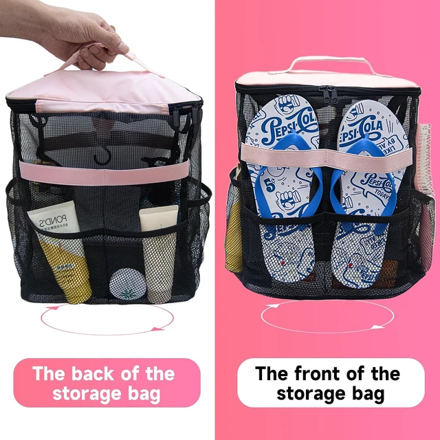 Alt view image 5 of 7 - Travel & Summer Camp, Gym, Quick-Dry College Dorm Toiletry Organizer for Women, Mesh Shower Caddy with Built-In Hook