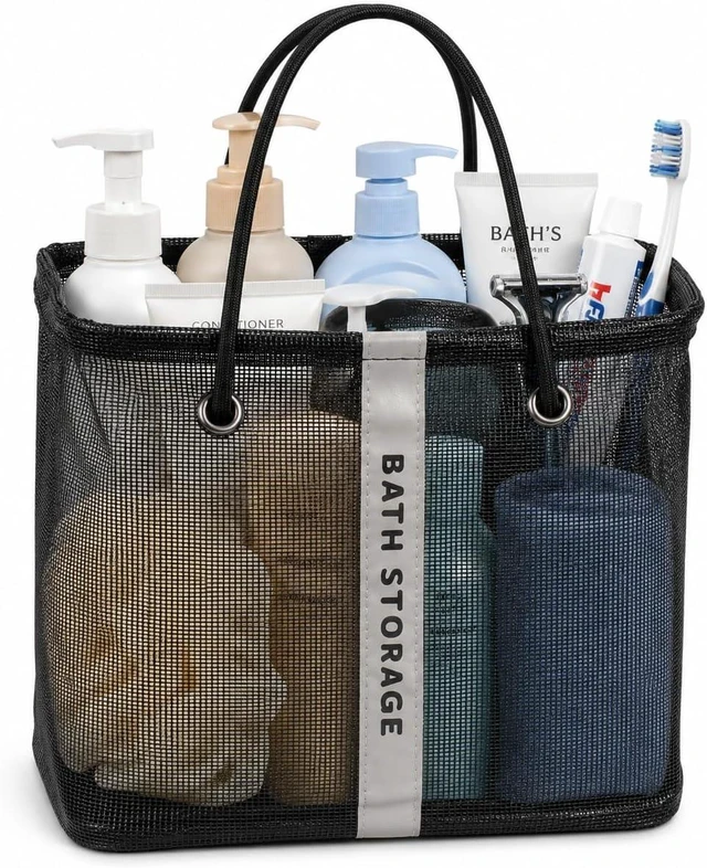 Main image of Dorm & Travel, Portable Mesh Toiletry Bag for Gym