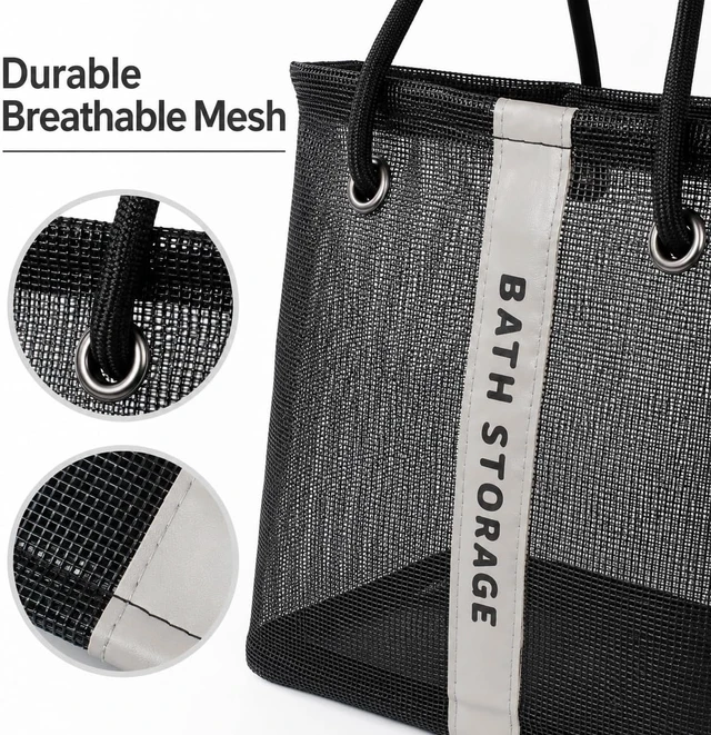 Alt view image 3 of 7 - Dorm & Travel, Portable Mesh Toiletry Bag for Gym